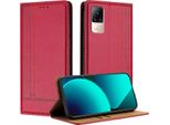 Custodia Per Xiaomi Civi 1S In Pelle Con Funzione Stand Rosso