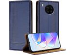 Custodia Per Telefono Cellulare Per Huawei Nova 8I/Honor 50 Lite In Pelle Flip Custodia Protettiva Con Funzione Stand Blu