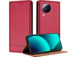 Custodia Per Xiaomi Civi 3 In Pelle Con Funzione Di Supporto Rosso