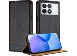 Custodia Per Xiaomi Poco X6 Pro/Redmi K70E 5G Custodia Flip In Pelle Con Funzione Stand Nero