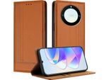 Custodia Per Telefono Cellulare Per Honor X9A/Magic5 Lite In Pelle Flip Custodia Protettiva Con Funzione Stand Marrone