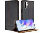 Custodia Per Huawei P30 Pro In Pelle Con Funzione Stand Nero