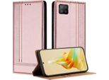 Custodia Per Oppo A73 4G In Pelle Con Funzione Di Supporto Rosa