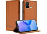Custodia Per Xiaomi Redmi 12C / Redmi 11A In Pelle Con Funzione Stand Brown