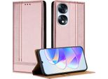 Custodia Per Telefono Cellulare Per Honor 70 In Pelle Flip Custodia Protettiva Con Funzione Stand Rosa