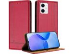 Custodia Per Xiaomi Poco X5/Redmi Note 12 5G In Pelle Flip Case Con Funzione Stand Rosso