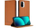 Custodia Per Xiaomi Poco F3/Redmi K40/K40 Pro In Pelle Con Funzione Stand Brown