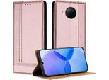 Custodia Per Xiaomi Redmi Note 9 Pro In Pelle Con Funzione Di Supporto Rosa