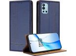 Custodia Per Oneplus 9R In Pelle Con Funzione Di Supporto Blu
