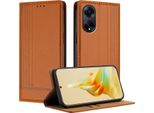 Custodia Per Telefono Cellulare Per Oppo A1 5G In Pelle Flip Cover Con Funzione Stand Brown