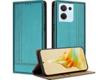 Custodia Per Oppo Reno8 5G In Pelle Con Funzione Stand Verde