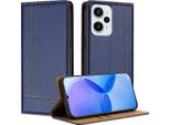 Custodia Per Xiaomi Poco F5/Redmi Note 12 Turbo In Pelle Flip Case Con Funzione Stand Blu