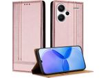 Custodia Per Xiaomi Redmi Note 13 Pro+ In Pelle Con Funzione Di Supporto Rosa