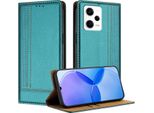 Custodia Per Xiaomi Redmi Note 12 Pro+ 5G In Pelle Flip Protettiva Con Funzione Stand Verde