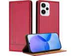 Custodia Per Xiaomi Poco F5/Redmi Note 12 Turbo In Pelle Flip Case Con Funzione Stand Rosso