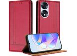 Custodia Per Telefono Cellulare Per Honor 70 In Pelle Flip Custodia Protettiva Con Funzione Di Supporto Rosso