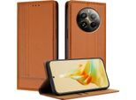 Custodia Per Telefono Cellulare Per Realme 12 Pro In Pelle Flip Custodia Protettiva Con Funzione Di Stand Marrone