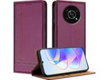 Custodia Per Telefono Cellulare Per Honor X9 In Pelle Flip Custodia Protettiva Con Funzione Stand Viola