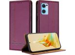 Custodia Per Oppo Find X5 Lite In Pelle Con Funzione Stand Viola