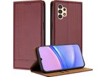 Custodia Per Samsung Galaxy A04S A04 A13 5G/4G Custodia Flip In Pelle Con Funzione Stand Rosso Scuro