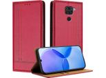 Custodia Per Xiaomi Redmi Note 9 Custodia Flip In Pelle Con Funzione Stand Rosso