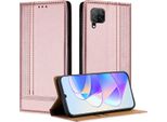 Custodia Per Huawei P40 Lite In Pelle Con Funzione Stand Rosa