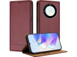Custodia Per Honor X9A/Magic5 Lite In Pelle Con Funzione Stand Rosso Scuro