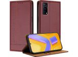 Custodia Per Vivo Y52S In Pelle Con Funzione Stand Rosso Scuro