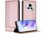 Custodia Per Telefono Cellulare Per Honor Magic6 In Pelle Flip Custodia Protettiva Con Funzione Stand Rosa