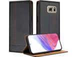 Custodia Per Telefono Cellulare Per Samsung Galaxy S6 In Pelle Flip Custodia Protettiva Con Funzione Di Stand Nero
