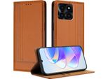 Custodia Per Telefono Cellulare Per Honor X6A In Pelle Flip Cover Con Funzione Stand Brown