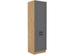 Schrank für Einbaukühlschränke LAILI – Breite 60 cm, Grau / Eiche Artisan