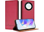 Custodia Per Honor X9A/Magic5 Lite In Pelle Con Funzione Di Stand Rosso