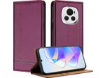 Custodia Per Telefono Cellulare Per Honor Magic6 In Pelle Flip Custodia Protettiva Con Funzione Stand Viola