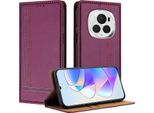 Custodia Per Telefono Cellulare Per Honor Magic6 Pro In Pelle Flip Custodia Protettiva Con Funzione Stand Viola