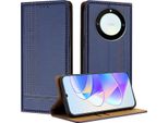 Custodia Per Honor X9A/Magic5 Lite In Pelle Flip Cover Con Funzione Stand Blu