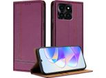 Custodia Per Telefono Cellulare Per Honor X6A In Pelle Flip Custodia Protettiva Con Funzione Stand Viola