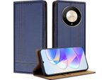 Custodia Per Honor X9B/Magic6 Lite In Pelle Flip Case Con Funzione Stand Blu