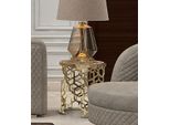 Casa Padrino Tavolino Con Piano In Finto Marmo Grigio-Nero/Oro H. 55 Cm