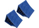 2X Cuneo Per Ruote Cuneo Di Bloccaggio Per Autocarro Rimorchio Caravan Blu