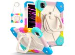 Custodia Per Ipad Air 5 /Air 4 /Ipad Pro 11 2022/2021/2020/2018, Ipad 10.9" Air 5Th/4Th Gen, Resistente Custodia Protettiva Portatile Con Supporto, Cinghia A Mano E Tracolla Bunt Pink"
