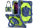 Custodia Per Ipad Air 5 /Air 4 /Ipad Pro 11 2022/2021/2020/2018, Ipad 10.9" Air 5Th/4Th Gen, Resistente Custodia Protettiva Portatile Con Supporto, Cinghia A Mano E Tracolla Verde Navy"