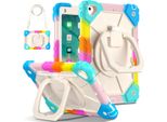 Custodia Per Ipad 9,7 6A/5A Generazione 2018/2017, Resistente Custodia Protettiva Portatile Con Supporto, Cinghia A Mano E Tracolla Bunt Pink