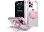 Custodia Per Iphone 12 Pro Max Supporto Ad Anello Magnetico, Supporto, Compatibile Con Magsafe, Protezione Militare, Custodia Trasparente Rosa