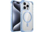 Custodia Magnetica Per Iphone 15 Pro Compatibile Con Magsafe, Antiurto, Protezione Militare Custodia Trasparente Blu