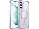 Custodia Magnetica Per Samsung Galaxy S22+ 5G Compatibile Con Magsafe, Antiurto, Protezione Militare Trasparente Viola