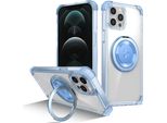 Custodia Per Iphone 12 / Iphone 12 Pro Supporto Ad Anello Magnetico, Supporto, Compatibile Con Magsafe, Protezione Militare, Custodia Trasparente Blu