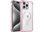 Custodia Magnetica Per Iphone 13 Pro Max Compatibile Con Magsafe, Antiurto, Protezione Militare Trasparente Rosa