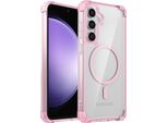 Custodia Magnetica Per Samsung Galaxy S23 Fe Compatibile Con Magsafe, Antiurto, Protezione Militare Trasparente Rosa