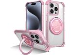 Custodia Per Iphone 13 Pro Supporto Ad Anello Magnetico, Supporto, Compatibile Con Magsafe, Protezione Militare, Custodia Trasparente Rosa